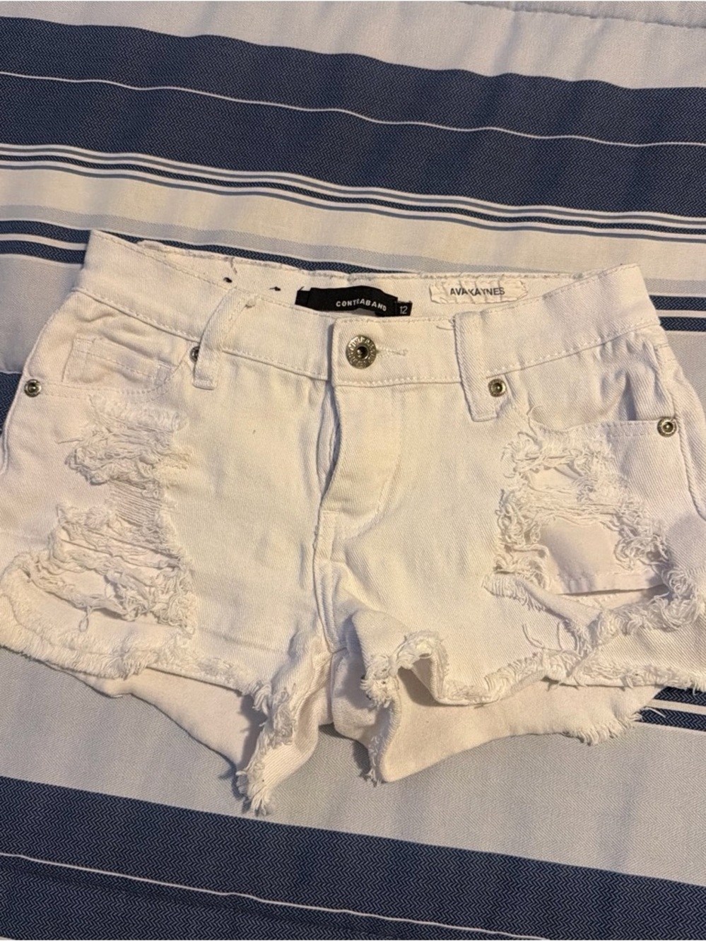 Contraband White Distressed kids Denim Shorts - Casual Summer Style